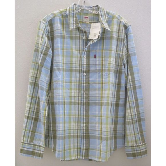 Levi's 857480118 Men's Sz M Skyway Blue Classic 1 Pocket Standard Fit L/S Shirt - Picture 1 of 5